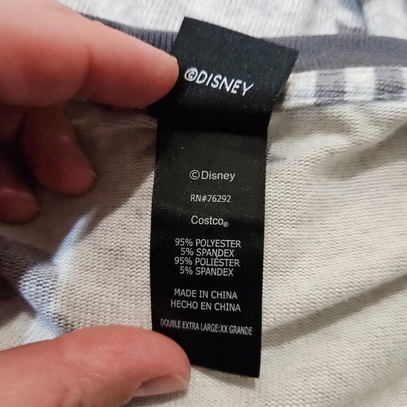 Disney Mickey Mouse 2-Pc Pajamas Lounge Set Top Pants Gray Stars Womens XXL READ - Picture 8 of 16